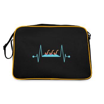 Synchronschwimmen Herzschlag - Retro Tasche - Schwarz/Gold - Hinten