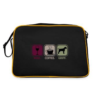 Griffon Korthals Chien pointant Maman Maman Vin Café - Sac Retro - noir/or - Dos