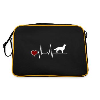 Setter anglais Battement de coeur rouge - Sac Retro - noir/or - Dos