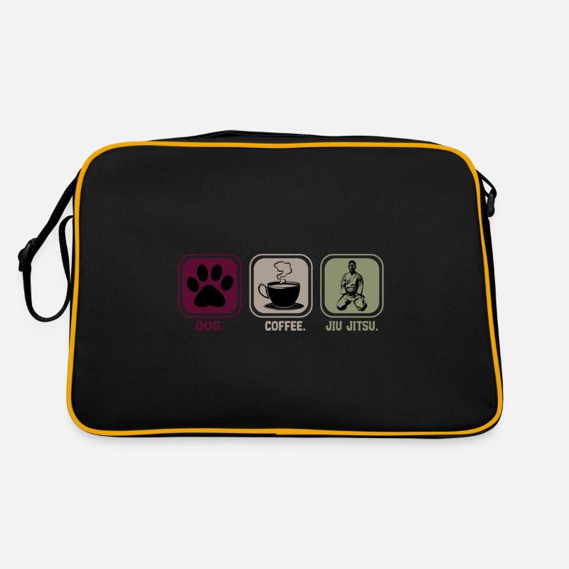 Jiu Jitsu Chien Café Fighter Sac Retro