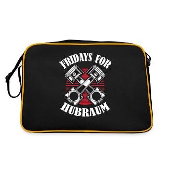 Fridays for Hubraum - Anti Fridays for future - Retro Tasche - Schwarz/Gold - Hinten