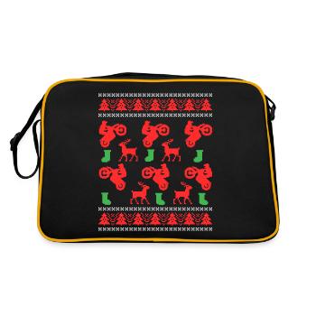 Motocross Ugly Christmas Deer Noël - Sac Retro - noir/or - Dos