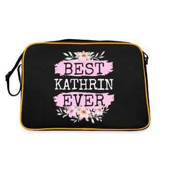 Kathrin Gift Name Birthday - Retro Bag - black/gold - Back