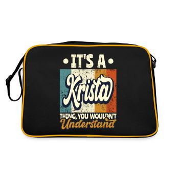 Krista Name Gift Personalized Quote Funny - Retro Bag - black/gold - Back