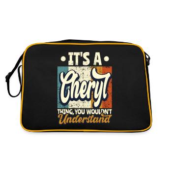 Cheryl Name Gift Personalized Saying Funny - Retro Bag - black/gold - Back