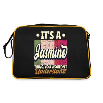 Jasmine Name Gift Personalized Quote Funny - Retro Bag - black/gold - Back