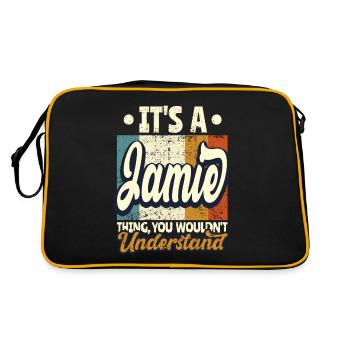 Jamie Nom Cadeau Personnalisé Citation Drôle - Sac Retro - noir/or - Dos