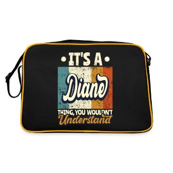 Diane Nom Cadeau Devis personnalisé Drôle - Sac Retro - noir/or - Dos