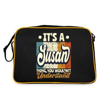 Susan Name Gift Personalized Quote Funny - Retro Bag - black/gold - Back