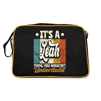 Leah Name Gift Personalized Quote Funny - Retro Bag - black/gold - Back