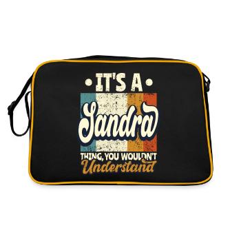 Sandra Nom Cadeau Devis personnalisé Drôle - Sac Retro - noir/or - Dos
