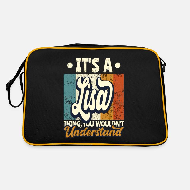 Lisa Name Gift Personalized Saying Funny - Retro Bag - black/gold