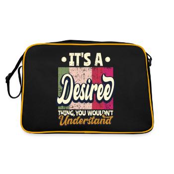 Desiree Nom Cadeau Personnalisé Dire Drôle - Sac Retro - noir/or - Dos