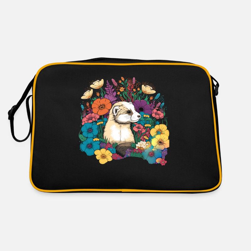 Frettchen Geschenk Süße Wiesel Geburtstag Retro Tasche