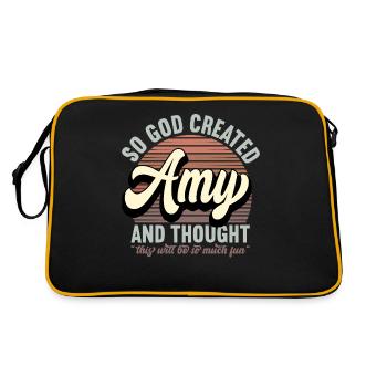 Nom Amy Cadeau Anniversaire Dire Drôle - Sac Retro - noir/or - Dos