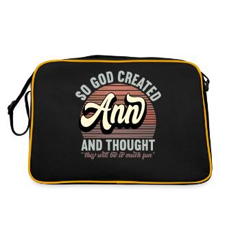 Nom Ann Cadeau Anniversaire Dire Drôle - Sac Retro - noir/or - Dos