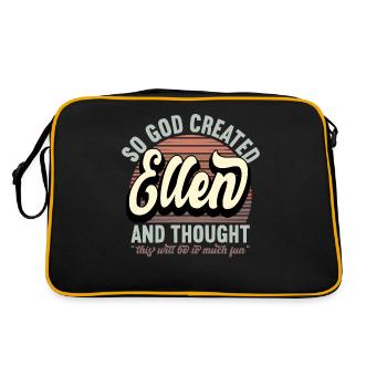 Name Ellen Gift Birthday Saying Funny - Retro Bag - black/gold - Back