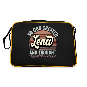 Nom Lena Cadeau Anniversaire Dire Drôle - Sac Retro - noir/or - Dos