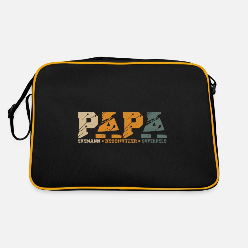 Papa Ehemann Beschützer Held Retro Tasche