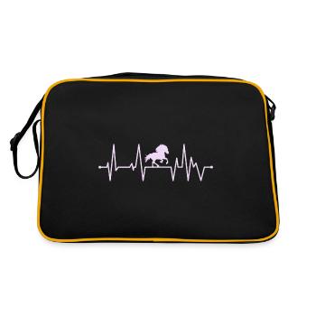 Icelandic horse Tölt Pink heartbeat - Retro Bag - black/gold - Back