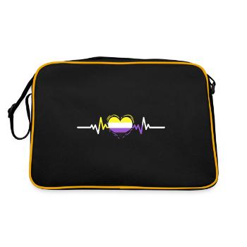 Nonbinary Pride Heartbeat Nonbinary Pride - Retro Bag - black/gold - Back