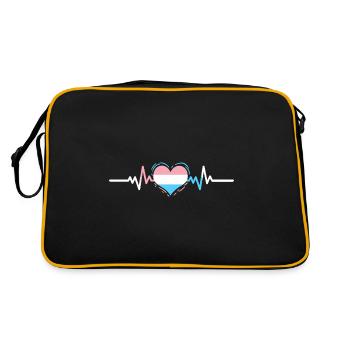 Transgender Heartbeat Trans Pride - Retro Bag - black/gold - Back