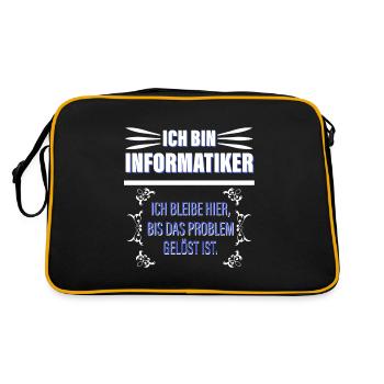 Ich Bin Informatiker - Retro Tasche - Schwarz/Gold - Hinten