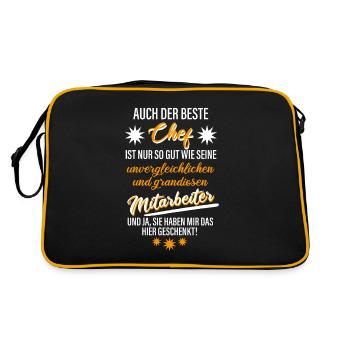 Der Beste Chef Der Welt - Retro Tasche - Schwarz/Gold - Hinten