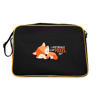 Renard Renards Renard Renard Rouge Renard En Bois Cadeau - Sac Retro - noir/or - Dos