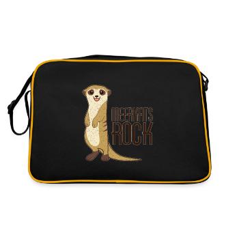 Meerkat Funny Animal Lover Animal Lover Animals - Sac Retro - noir/or - Dos
