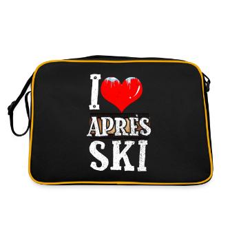 Apres ski sayings skiing ski snowboard gift - Retro Bag - black/gold - Back