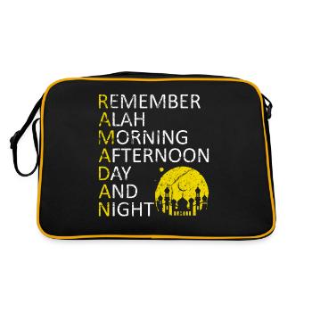 Ramadan Islam Islamisch Glauben Muslim Geschenk - Retro Tasche - Schwarz/Gold - Hinten