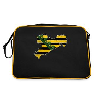 Motif logo carte de Saxe - Sac Retro - noir/or - Dos