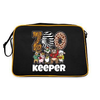 Zoo gardien zoo animal animal parc animalier drôle cadeau - Sac Retro - noir/or - Dos