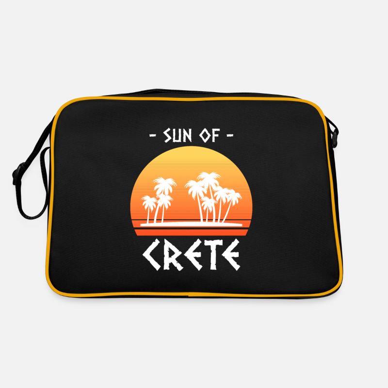 Kreta Urlaubsgeschenke - Retro Tasche - Schwarz/Gold