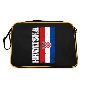 Hrvatska Croatie drapeau croate drapeau sport - Sac Retro - noir/or - Dos