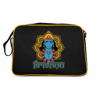 Krishna Hindu-Gott - Retro Tasche - Schwarz/Gold - Hinten