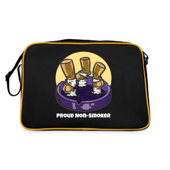 Cigarette butts Proud non-smoker - Retro Bag - black/gold - Back