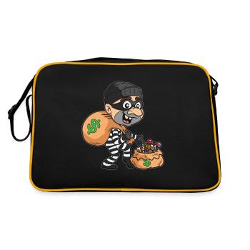 Candy Thief Halloween Burglar Crook Racket - Retro Bag - black/gold - Back