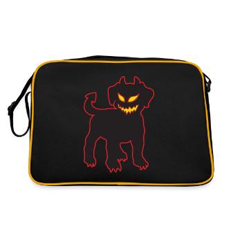 Halloween Devil Dog Chiot démoniaque brillant - Sac Retro - noir/or - Dos