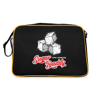 Sugar Daddy Type 1 Diabète Humour Hommes - Sac Retro - noir/or - Dos
