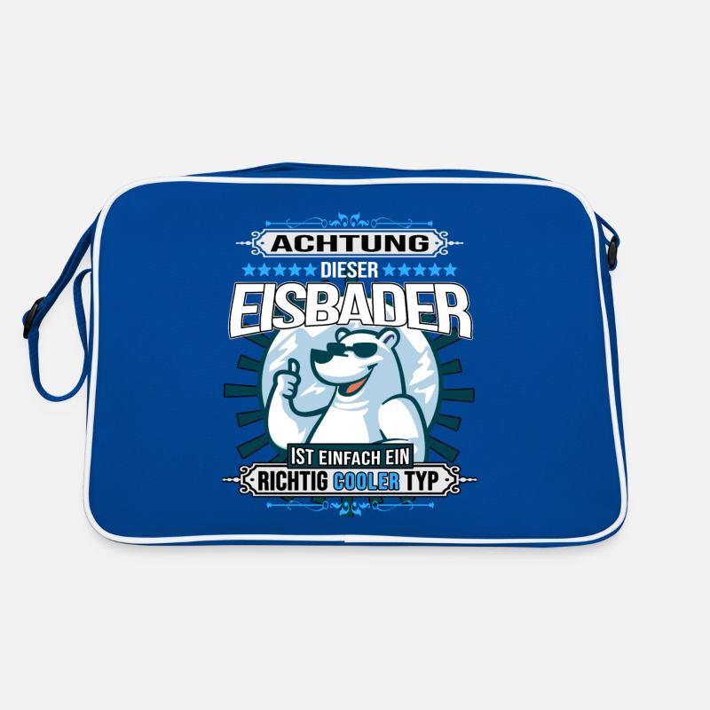 eisbaden winterbader dieser eisbader eisbär polar Retro Tasche