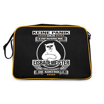 eisbademeister eisbad winterbader eisbader kalt - Retro Tasche - Schwarz/Gold - Hinten
