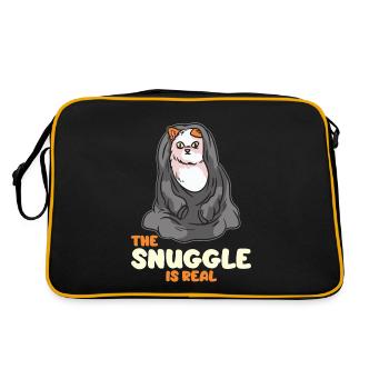 The Snuggle is a real cat in a blanket - Retro Bag - black/gold - Back