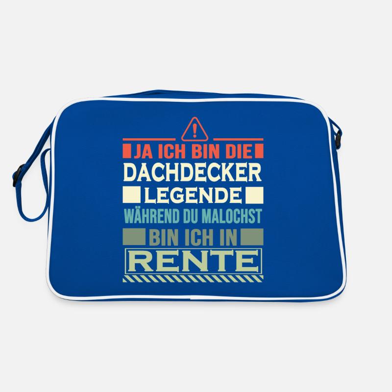 dachdecker rentner mit stil roofer dach decken Retro Tasche