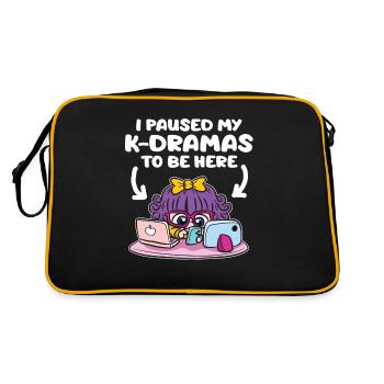 J’ai arrêté mes drames K en coréen ici - Sac Retro - noir/or - Dos