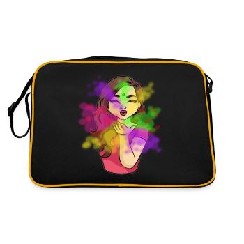 Holi Festival Girl Indien Pakistanais Mme Holi - Sac Retro - noir/or - Dos