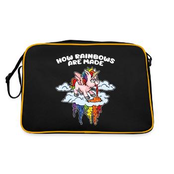 The Origins of Rainbows Vomit Unicorn Kotzen - Retro Bag - black/gold - Back