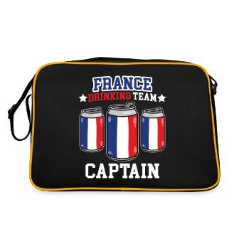 Captain of the French drinking team - Retro Bag - black/gold - Back