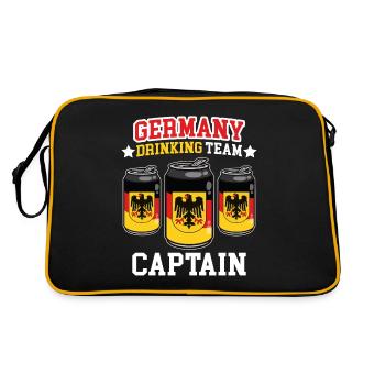 Captain of the German drinking team - Retro Bag - black/gold - Back